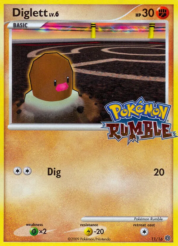 Diglett card from Pokémon Rumble, number 11/16