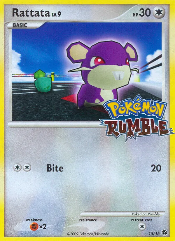 Rattata card from Pokémon Rumble, number 15/16