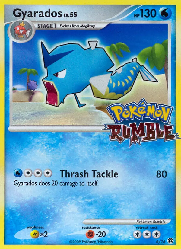 Gyarados card from Pokémon Rumble, number 6/16