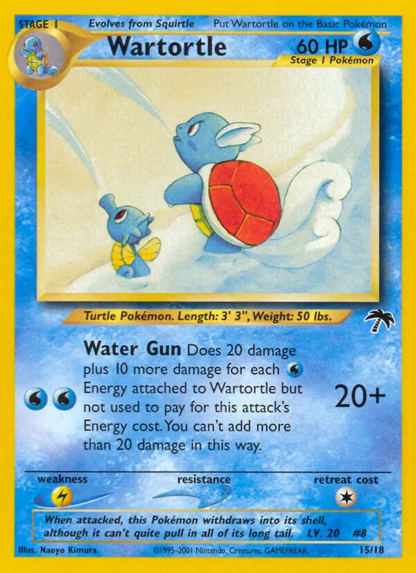 Wartortle card from Southern Islands, number 15/18