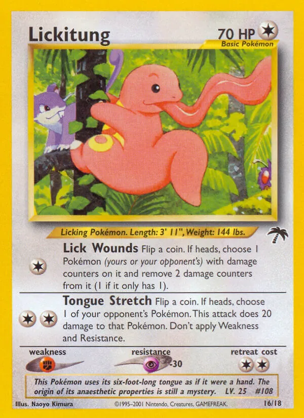 Lickitung card from Southern Islands, number 16/18