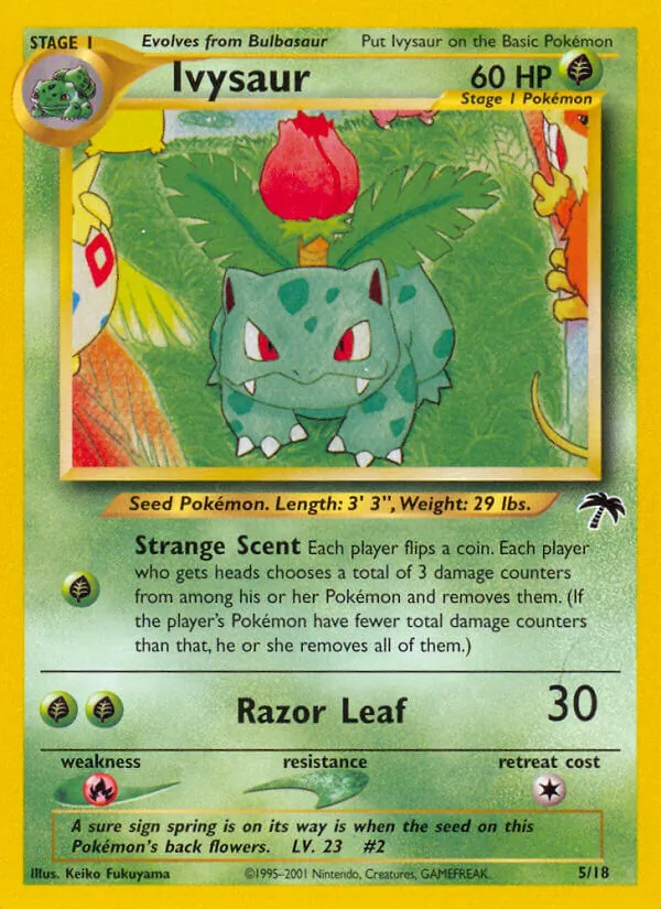 Ivysaur card from Southern Islands, number 5/18