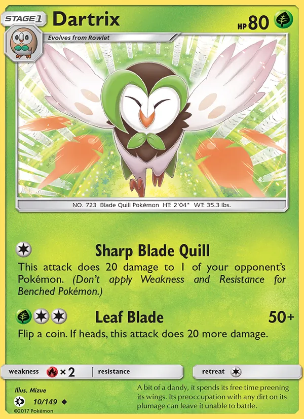Kaart Dartrix uit Sun & Moon, nummer 10/149