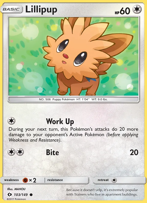 Lillipup card from Sun & Moon, number 103/149