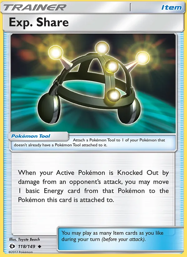 Kartu Exp. Share dari Sun & Moon, nomor 118/149