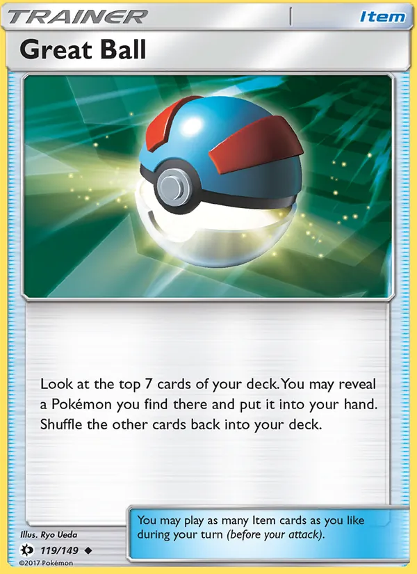 Kaart Great Ball uit Sun & Moon, nummer 119/149
