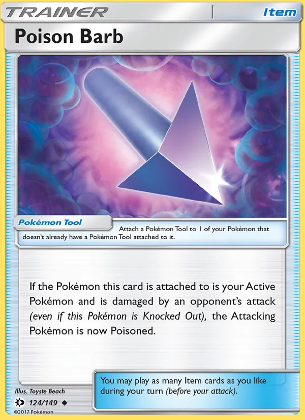 Kartu Poison Barb dari Sun & Moon, nomor 124/149