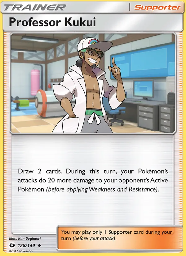 Kaart Professor Kukui uit Sun & Moon, nummer 128/149