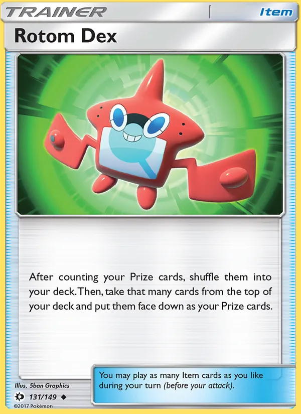 Kaart Rotom Dex uit Sun & Moon, nummer 131/149