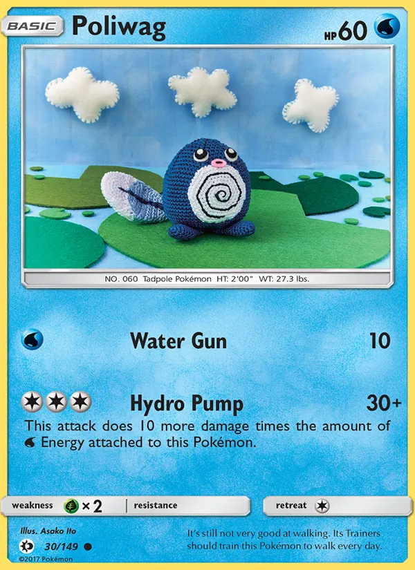 Kartu Poliwag dari Sun & Moon, nomor 30/149