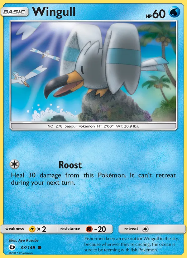 Kartu Wingull dari Sun & Moon, nomor 37/149