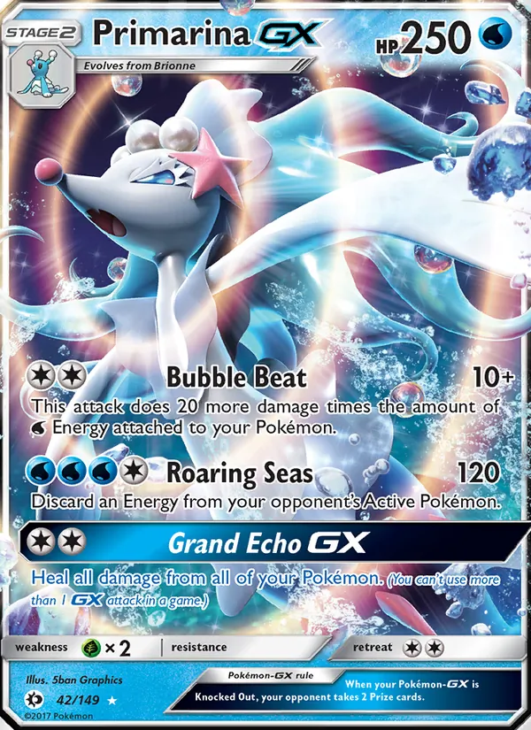 Kaart Primarina GX uit Sun & Moon, nummer 42/149