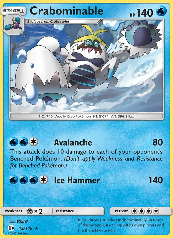 Kaart Crabominable uit Sun & Moon, nummer 43/149