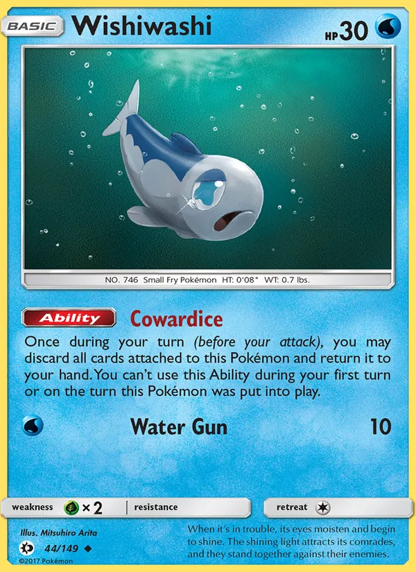 Kartu Wishiwashi dari Sun & Moon, nomor 44/149