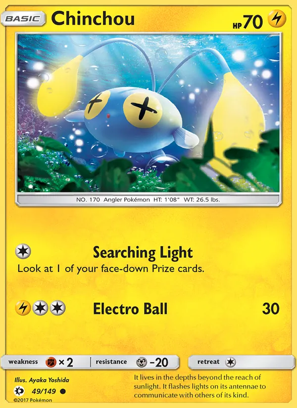 Kaart Chinchou uit Sun & Moon, nummer 49/149