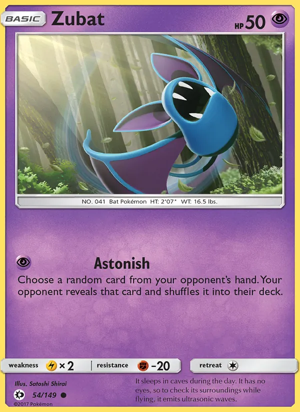 Kartu Zubat dari Sun & Moon, nomor 54/149