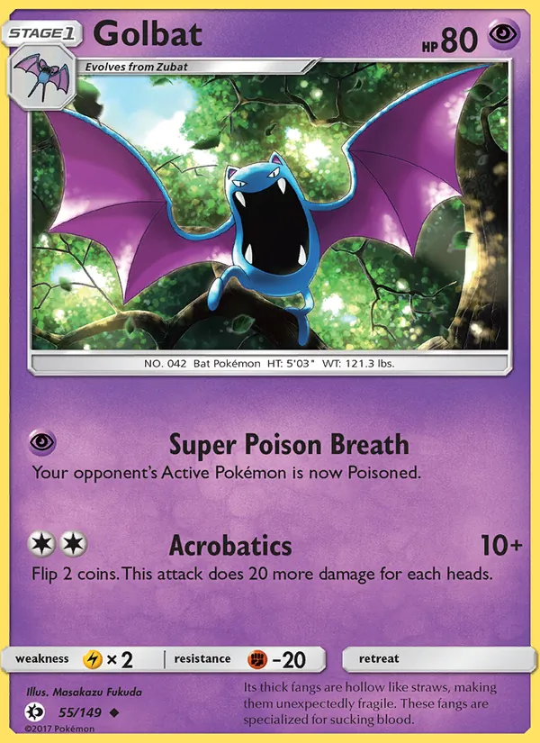 Kartu Golbat dari Sun & Moon, nomor 55/149