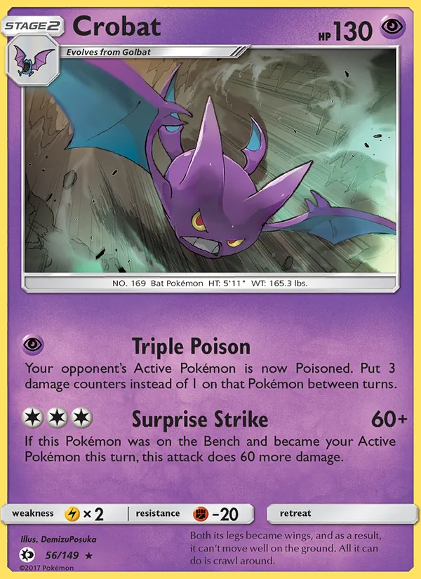 Kaart Crobat uit Sun & Moon, nummer 56/149