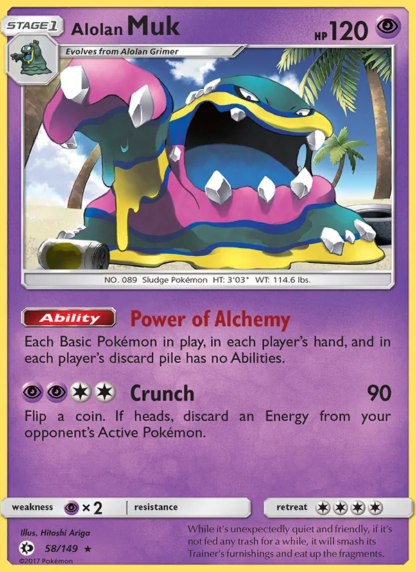 Kaart Alolan Muk uit Sun & Moon, nummer 58/149