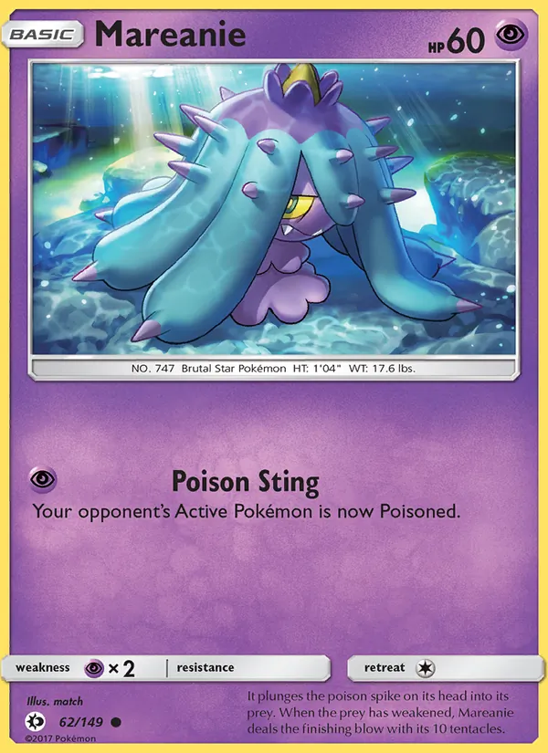 Kaart Mareanie uit Sun & Moon, nummer 62/149