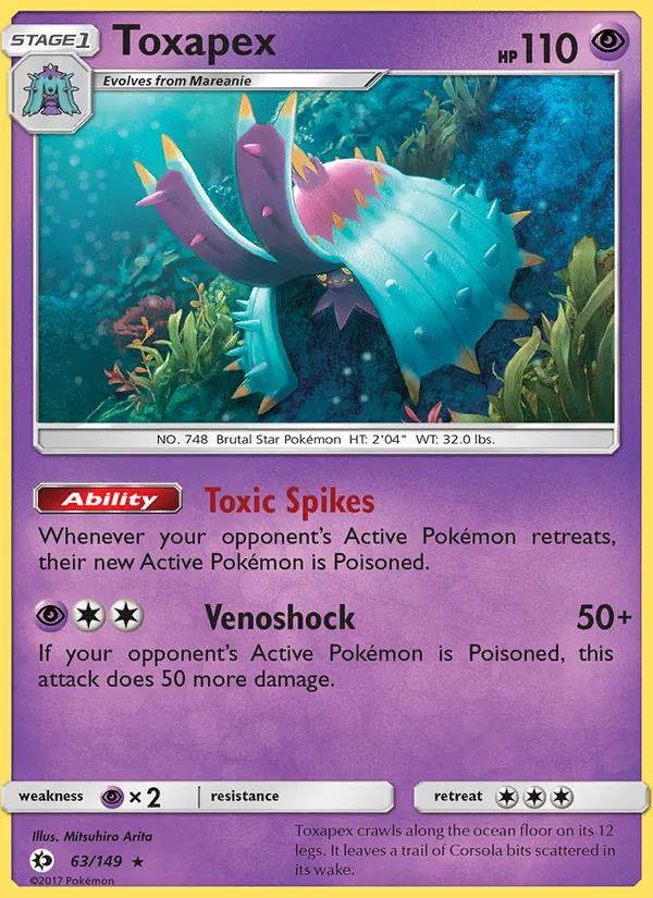 Kartu Toxapex dari Sun & Moon, nomor 63/149