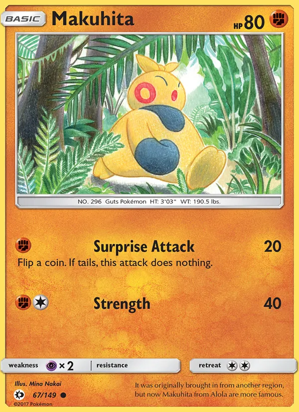 Kartu Makuhita dari Sun & Moon, nomor 67/149