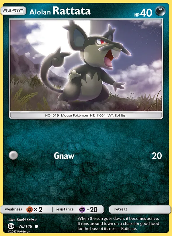 Kaart Alolan Rattata uit Sun & Moon, nummer 76/149