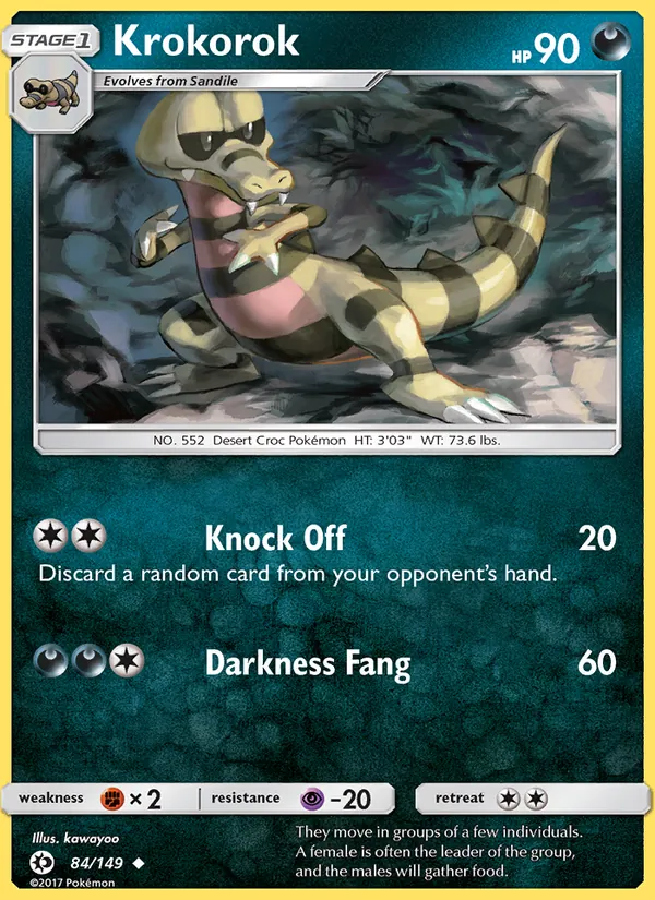 Kaart Krokorok uit Sun & Moon, nummer 84/149