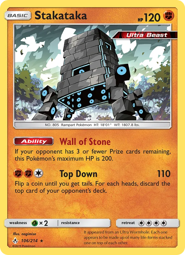 Stakataka card from Unbroken Bonds, number 106/214