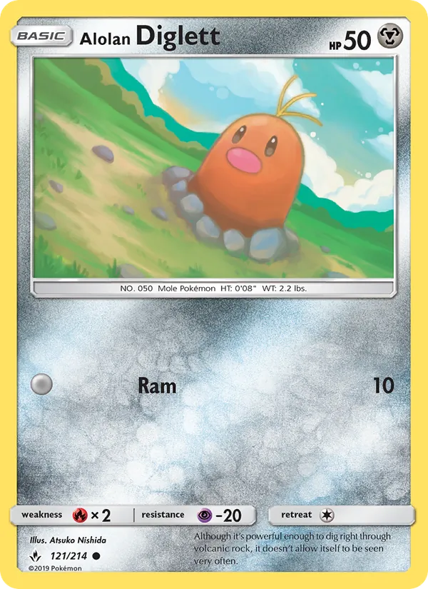 Kaart Alolan Diglett uit Unbroken Bonds, nummer 121/214