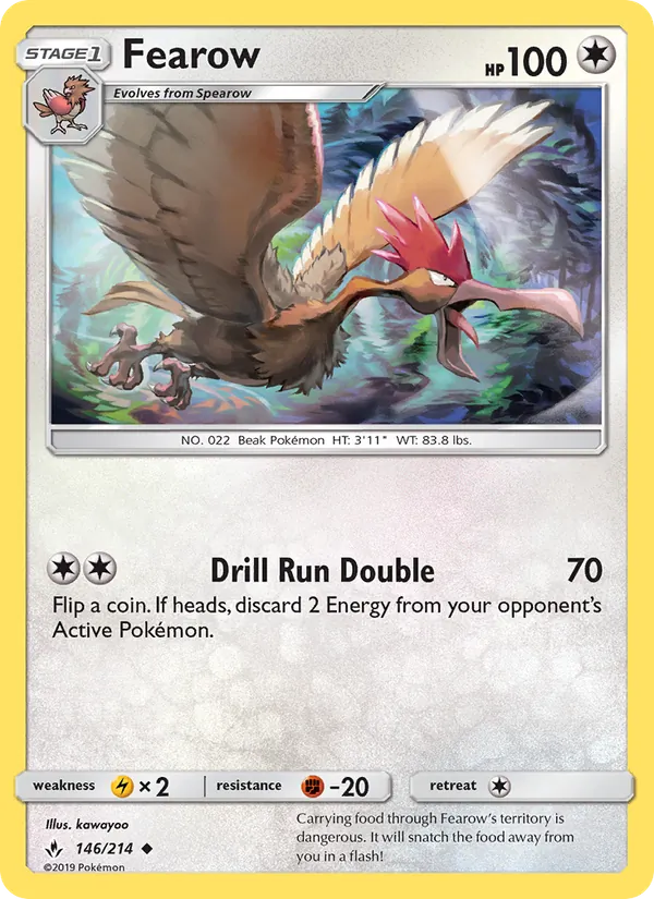 Kartu Fearow dari Unbroken Bonds, nomor 146/214