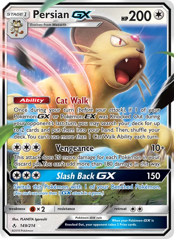 Persian GX card from Unbroken Bonds, number 149/214