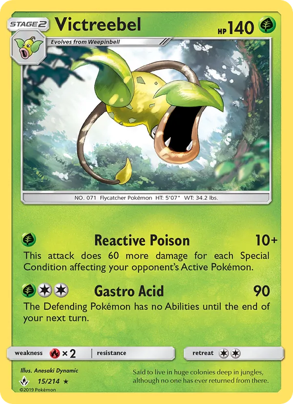 Victreebel card from Unbroken Bonds, number 15/214