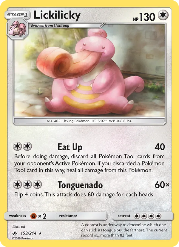 Kartu Lickilicky dari Unbroken Bonds, nomor 153/214