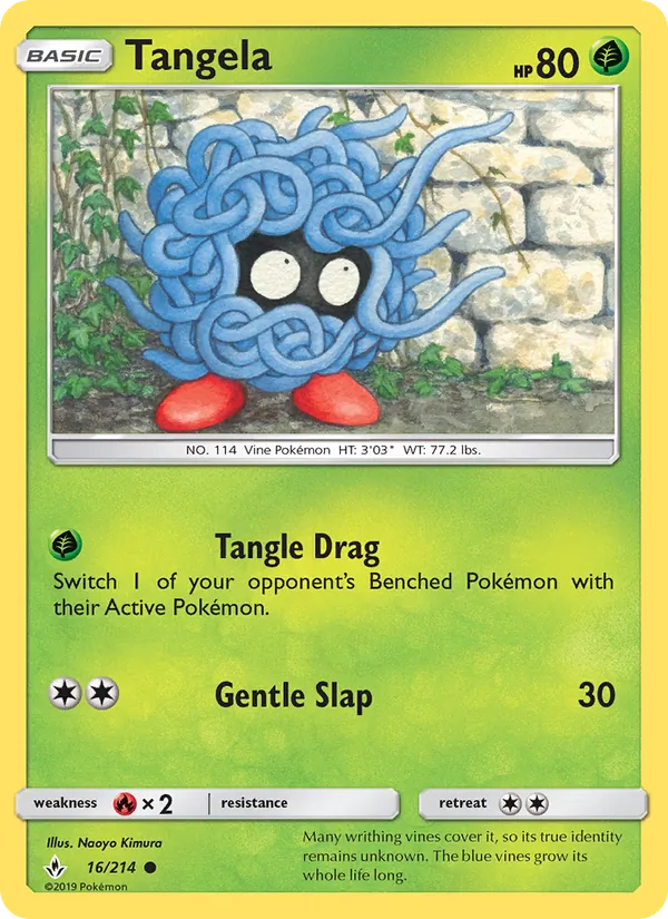 Kaart Tangela uit Unbroken Bonds, nummer 16/214