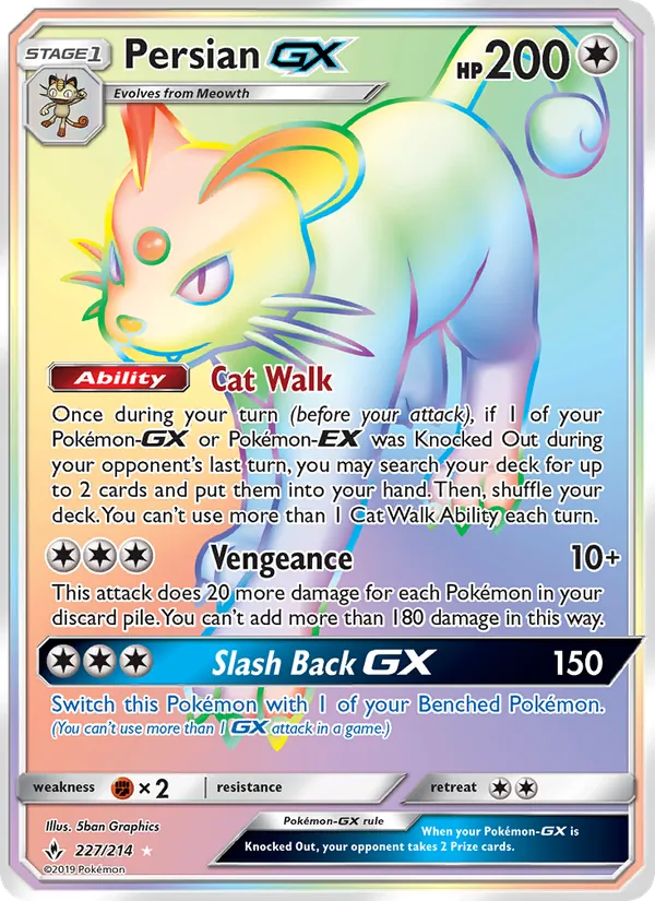 Persian GX card from Unbroken Bonds, number 227/214