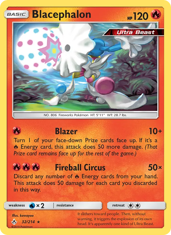 Blacephalon card from Unbroken Bonds, number 32/214