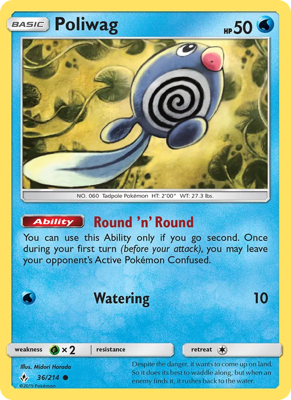 Kaart Poliwag uit Unbroken Bonds, nummer 36/214