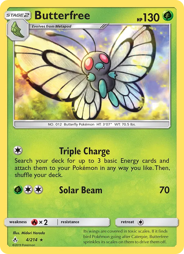 Kartu Butterfree dari Unbroken Bonds, nomor 4/214
