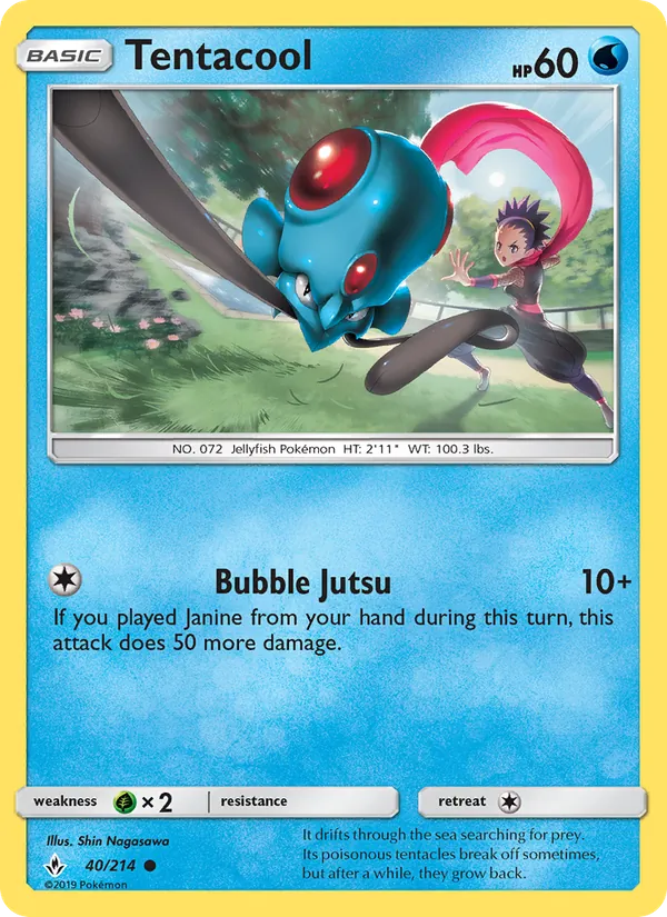 Kartu Tentacool dari Unbroken Bonds, nomor 40/214