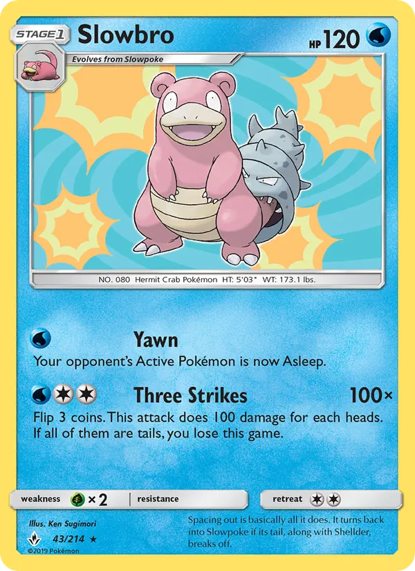 Kaart Slowbro uit Unbroken Bonds, nummer 43/214