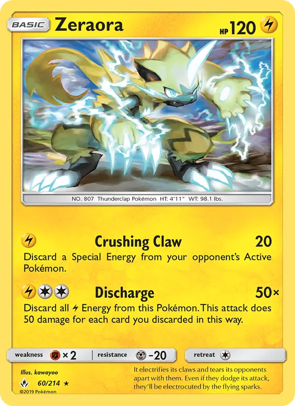 Kaart Zeraora uit Unbroken Bonds, nummer 60/214