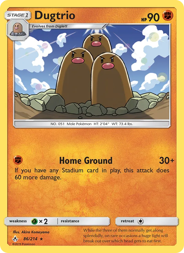 Kartu Dugtrio dari Unbroken Bonds, nomor 86/214
