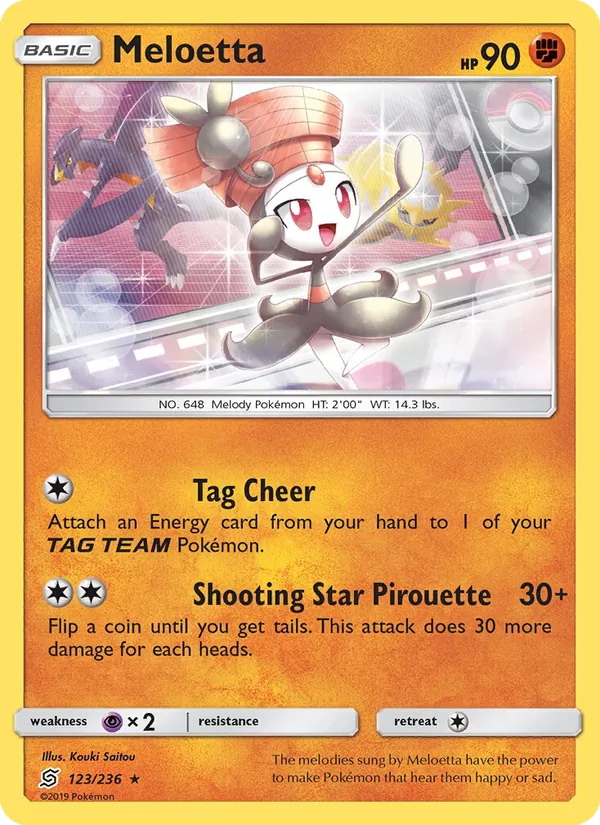 Meloetta card from Unified Minds, number 123/236
