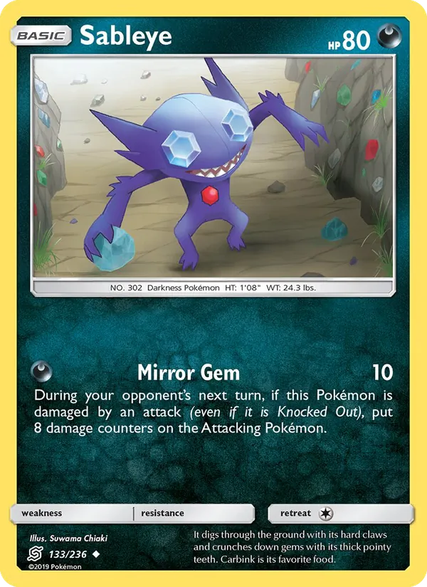 Sableye card from Unified Minds, number 133/236
