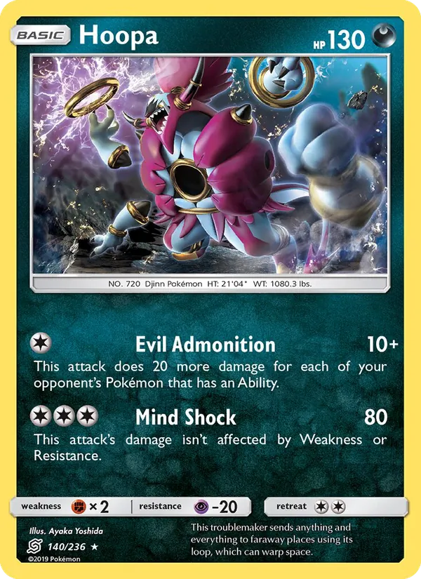 Hoopa card from Unified Minds, number 140/236