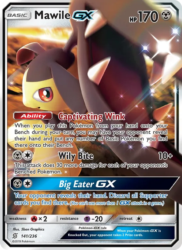 Mawile GX card from Unified Minds, number 141/236