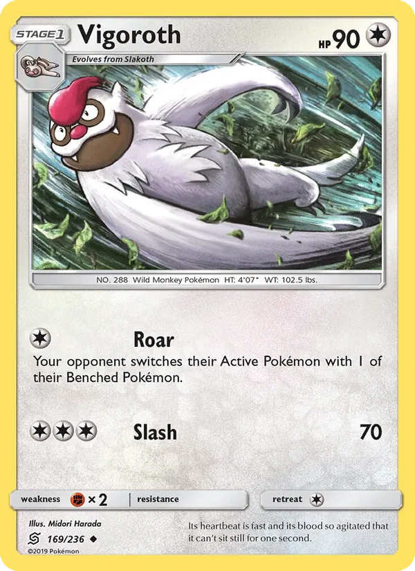 Vigoroth card from Unified Minds, number 169/236
