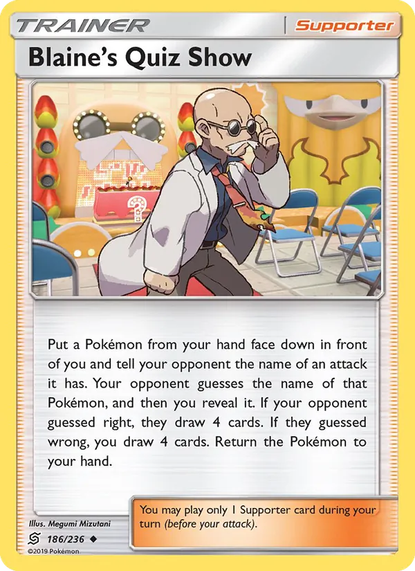 Blaine’s Quiz Show card from Unified Minds, number 186/236