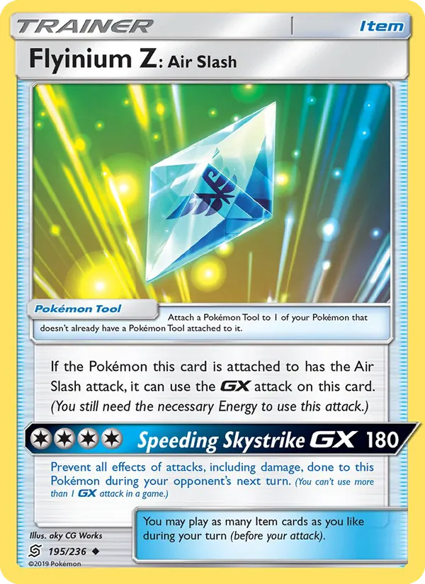 Flyinium Z: Air Slash card from Unified Minds, number 195/236